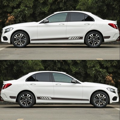 Imported Material (Black) 1 SetBenz New class C C200L refit C63 Stickers A45E level CLA level AMG decorate automobile body Flower drawing Car sticker
