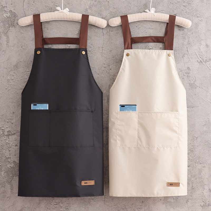 New Apron Kitchen Waterproof Oil & Oil Duty Work Clothes Catering Female Korean version Waistline Waist Thin Male Custom Print Logo