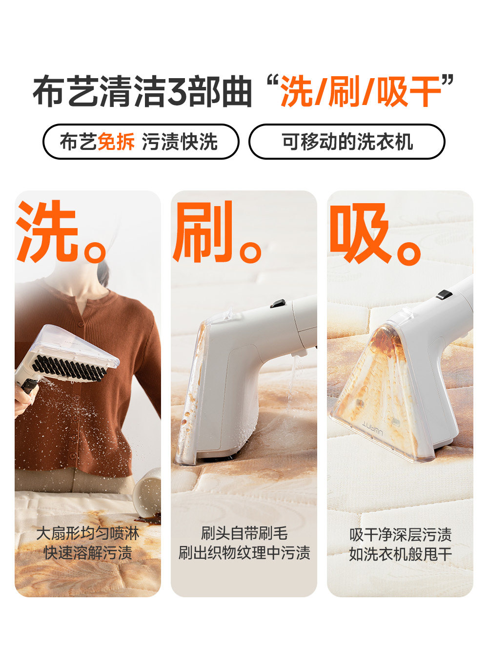 Uwant Fabric Cleaning Machine Sofa Carpet Multifunctional Cleaning Machine By2305