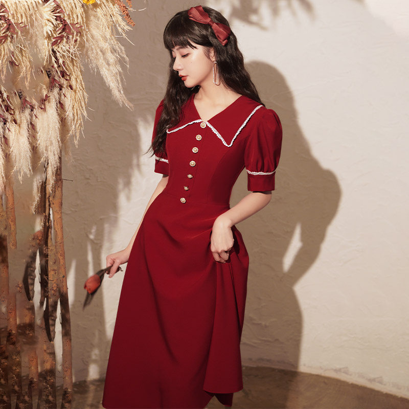 Atmospheric toast clothing bride 2021 new small man wedding back door engagement wedding dress female slim in summer