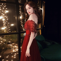 Toasting Bride 2021 New Autumn and Winter Barrying Wedding Dress Long Engagement Dress High-end Atmosphere