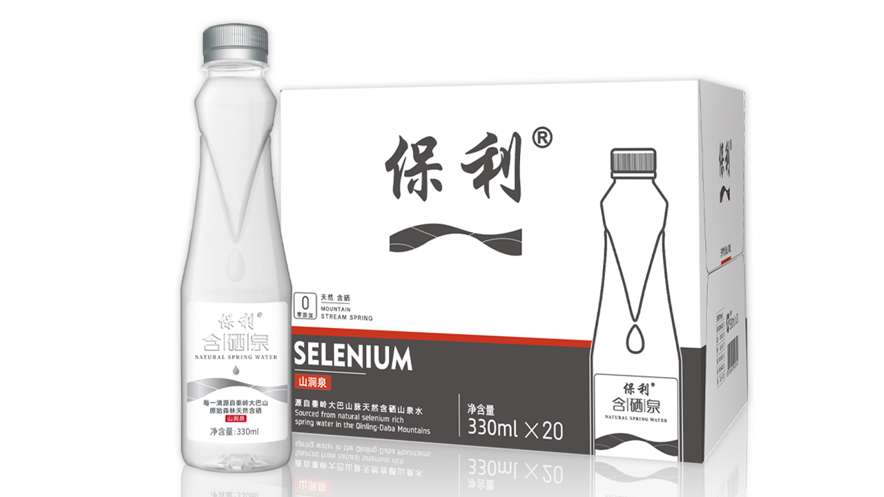 保利非矿泉水含硒银标水饮用水330mL小瓶天然山泉水陕西含硒泉