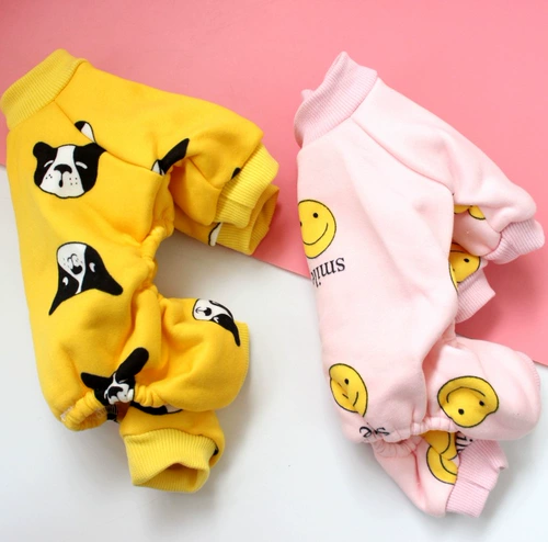 Одежда для домашних собак зимой тепло лучше, чем панда маленькая и средняя плюшевая плюшка с четырьмя шестернами плюс бархатная одежда весна и осень