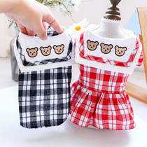 Dog clothes Spring summer thin section Student dress Teddy teddy Bears Beauty Small dog kitty Pets Pet Plaid