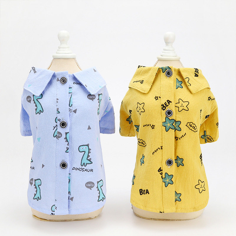 Dog clothes Spring Summer thin style Handsome Shirt Teddy Boomei Bears Small And Medium Dog Kitty Pet Summer Clothing