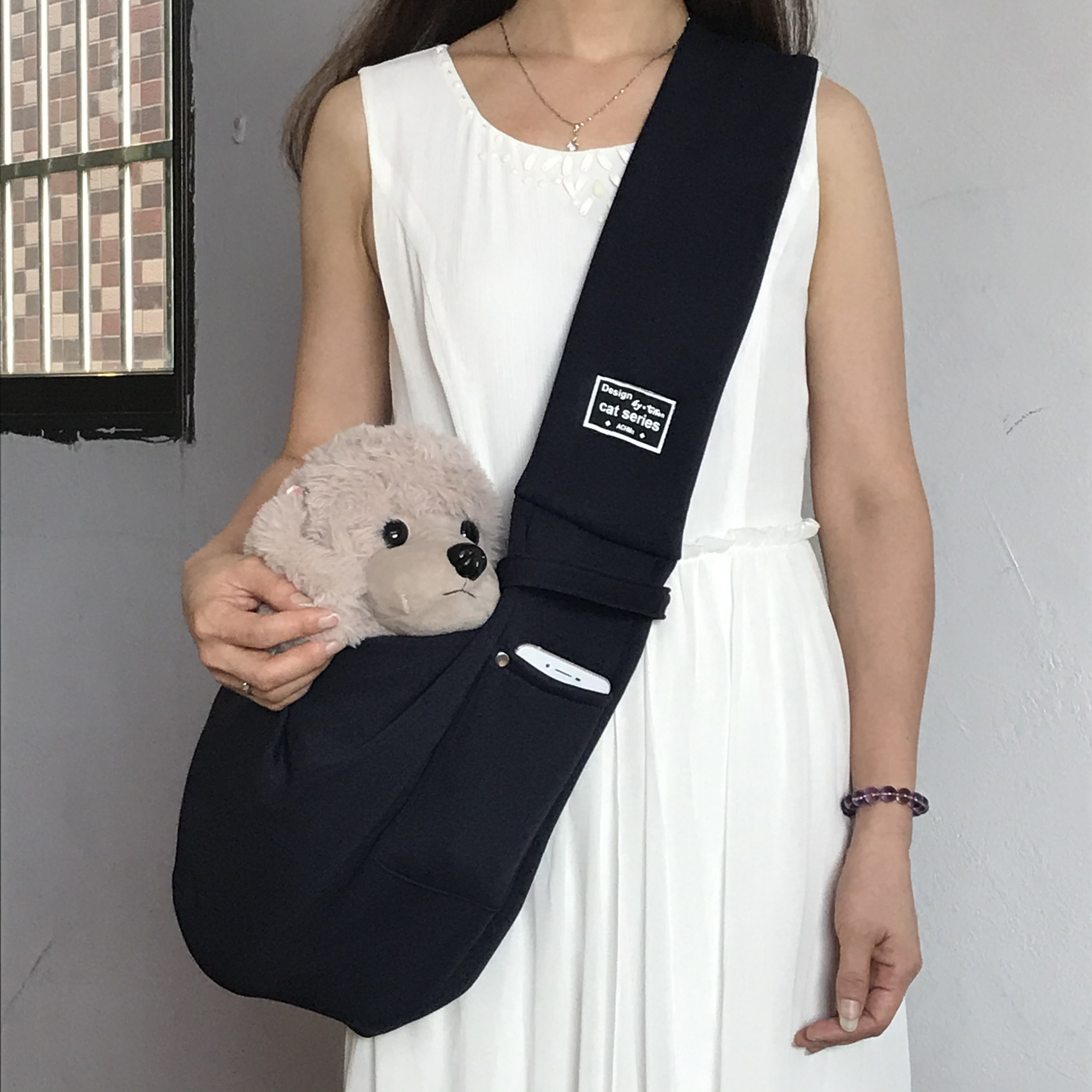 Pet Skew Satchel Bag bag Cloth Bag Single Shoulder Out of the house Portable Teddy Bib Bear Beauties Kitty Dog Bag Cat Bag