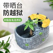 Brazilian tortoise cylinder small turtle cylinder with sundae small glass cylinder medium-sized villa creative gold fish tank table top turtle cylinder