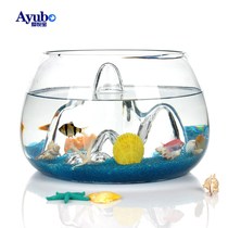 Creative Snowy Mountain Fish Tank Aquarium Eco Gold Fish Tank Glass Fish Tank Transparent Landscape Fish Tank Living Room desktop Small