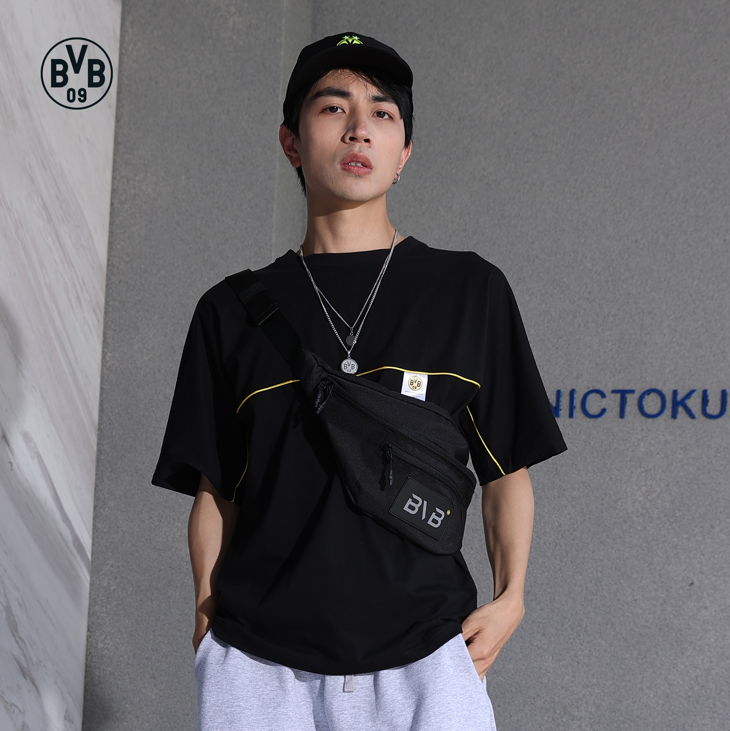 Dortmund BVB spring summer new large capacity 100 hitch sport Leisure purse bag Single shoulder inclined satchel men and women