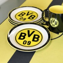 BVB多特蒙德简约队徽LOGO餐盘饭盒两件套装纪念品球迷周边用品