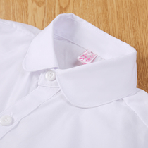 Girls cotton white shirt Childrens long-sleeved lapel Spring and summer shirt base shirt 2020 new school uniform for primary school students