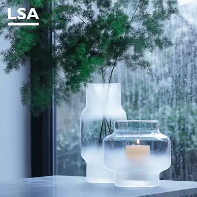 LSA imported handmade glass vase creative fog transparent vase ornaments living room simple Nordic Flower Arrangement Vase