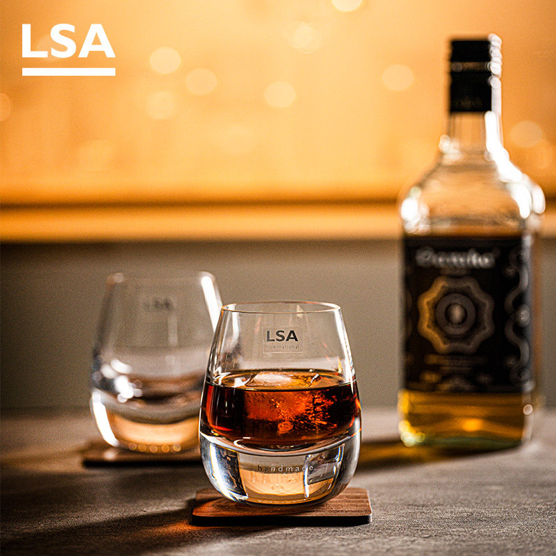 LSA Pure Handmade Glass Cup Whisky Wine Glass Home Suit Spirits Foreign Wine Glass Walnuts Cup Mat Gift Box Dress