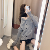 (Pet powder welfare) autumn clothes irregular sweater Autumn Sweater 2021 New Coat Womens outer cardigan