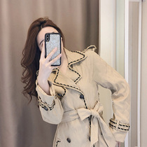 (Pet powder welfare) khaki temperament trench coat women high-end dress coat women 2021 New