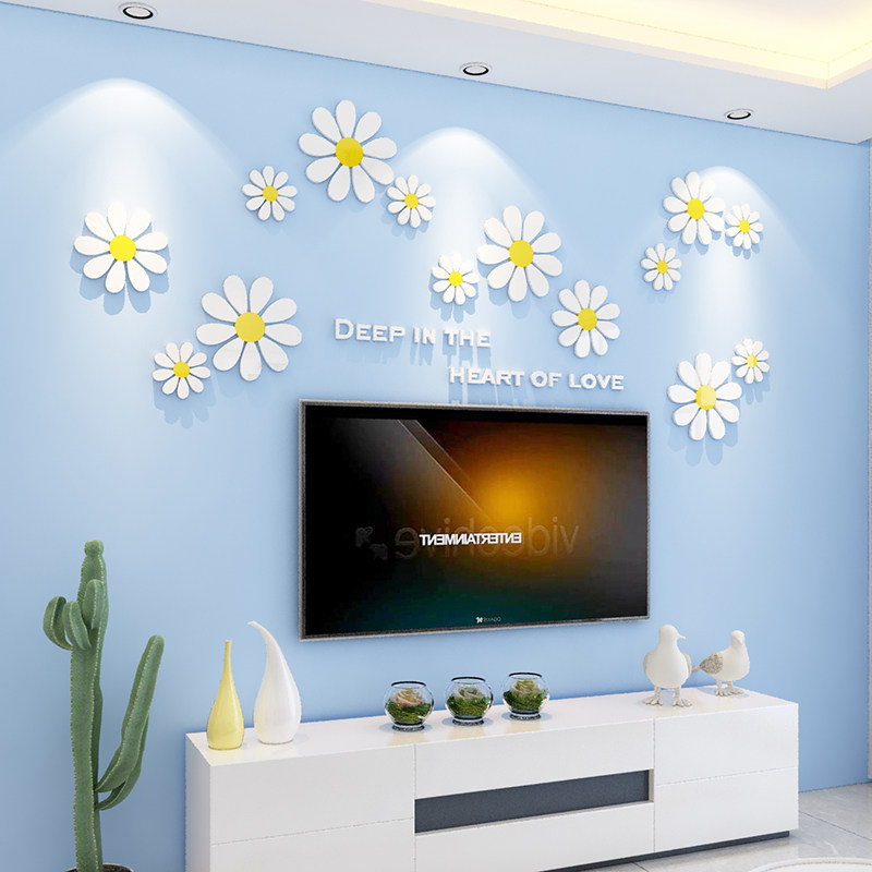 Net red creative stickers living room sofa TV background wall decorations self-adhesive bedroom layout 3d three-dimensional stickers