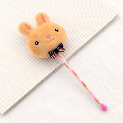 Brown RabbitHand account Decompression pen Net red pen student fashion Plush girl pen lovely pen Girlish heart 。 girl soft lovely