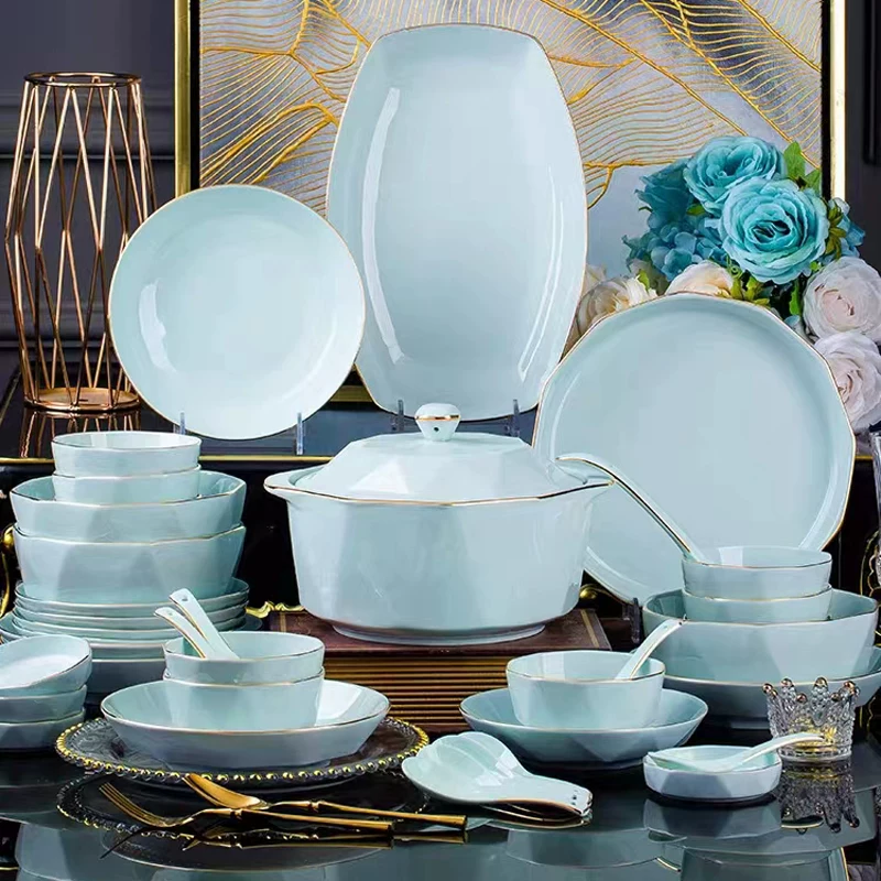 Jingdezhen керамическая домашняя посуда ручной работы зелёный Celadon Nordic Diamond Diamond высокая красота чашa подарок набор