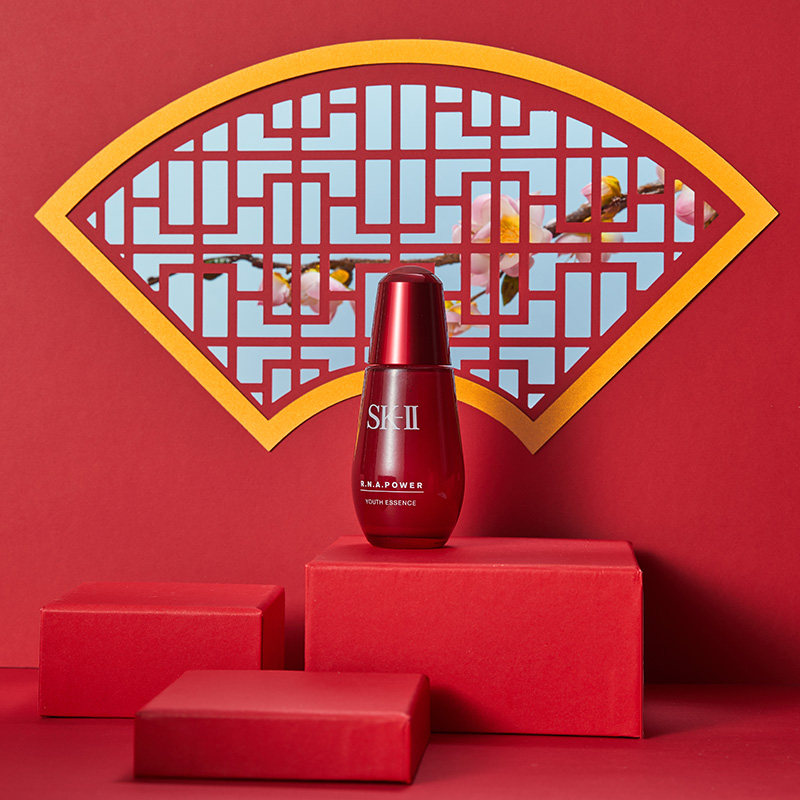 Red theme shooting props elements display ornaments Chinese style retro products food photography background