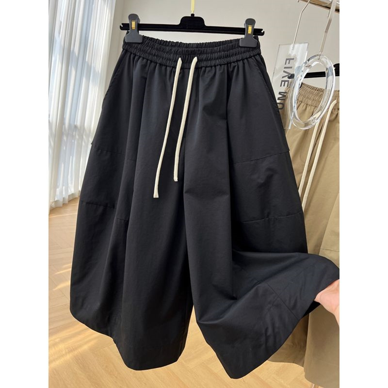 Plus Size Extra Large 150kg Loose Fit Petite Capri Pants Skirt for Women, High-Waisted, Drapey, Casual Wide-Leg Pants for Summer 2