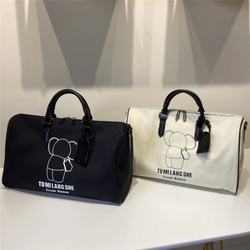 Large-capacity storage travel bag light short-distance luggage fashion canvas portable gym bag business trip boarding bag