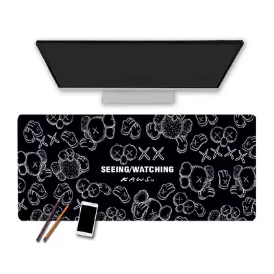 Big mouse mat table mat ins Wind graffiti Kaws personality Sesame Street cute 900 * 400mm notebook extended creative edge locking game computer keyboard non-slip table mat mouse pad oversized