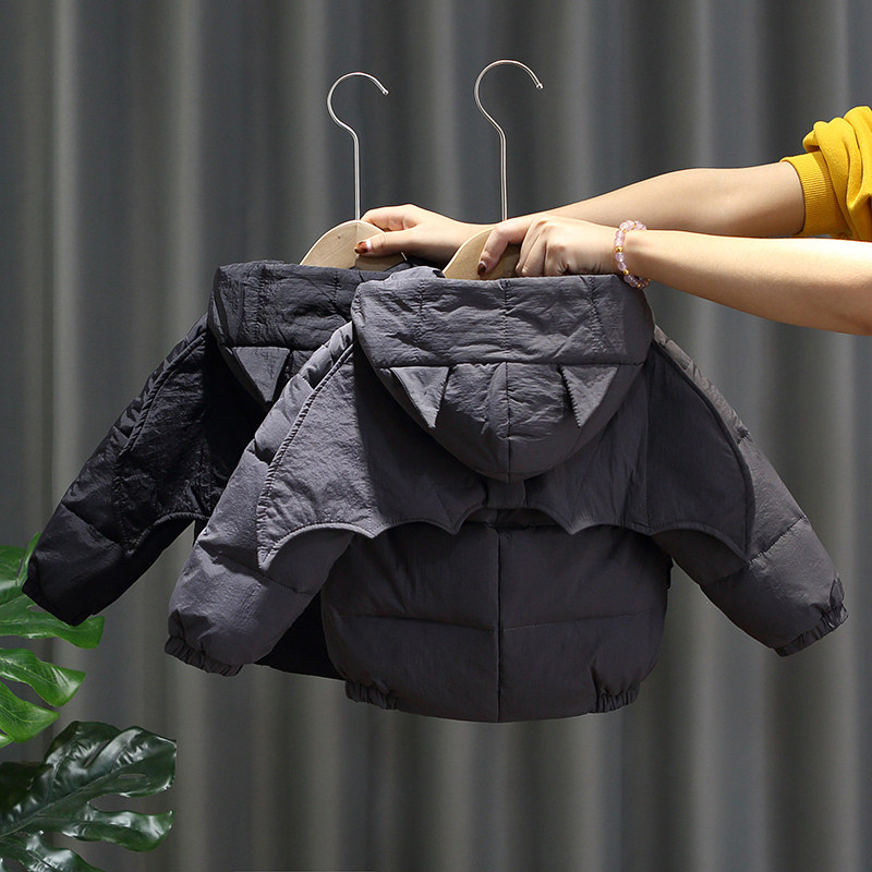 Children's down jacket 2022 new winter clothes 1-5 years old boy baby coat Batman white duck down foreign style cotton clothes 3