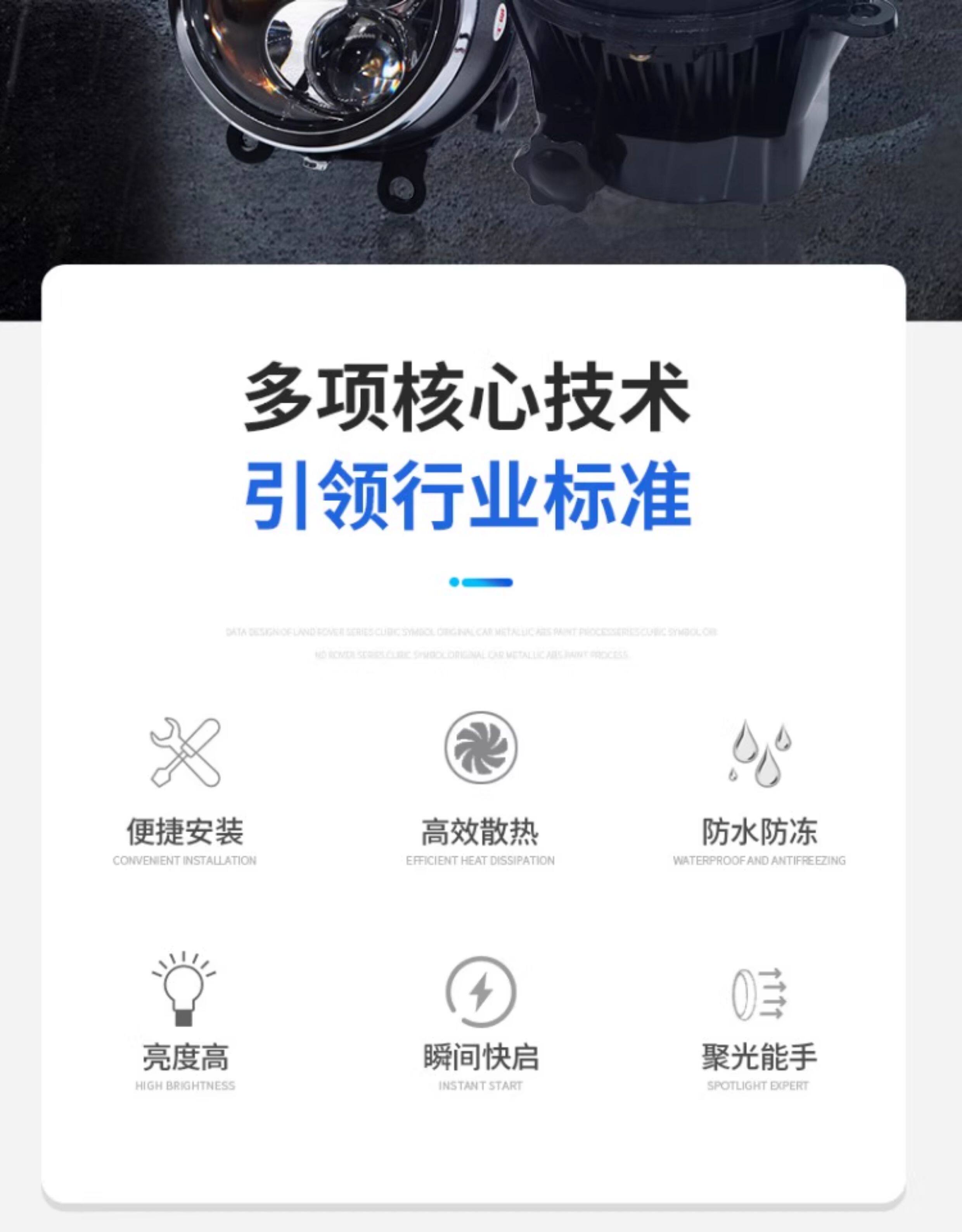 Car Modified Dual Laser Bifocal Lens Fog Lamp Super High Beam Cannon Led Fog Lamp External Spotlight Far and Near Integrated