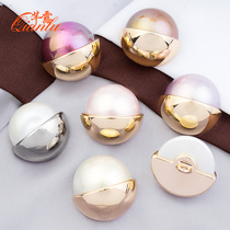 Pearl button button button high grade metal round mushroom button coat sweater top female decoration small fragrant wind Joker button