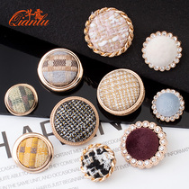 High-grade metal buttons Joker cashmere coat woolen coat sweater coat round decorative dress large button