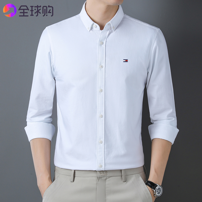 [Outlet] Authentic American Tommy Brand Pure Cotton Men's Long-Sleeve Shirt, Business Casual, Non-Iron