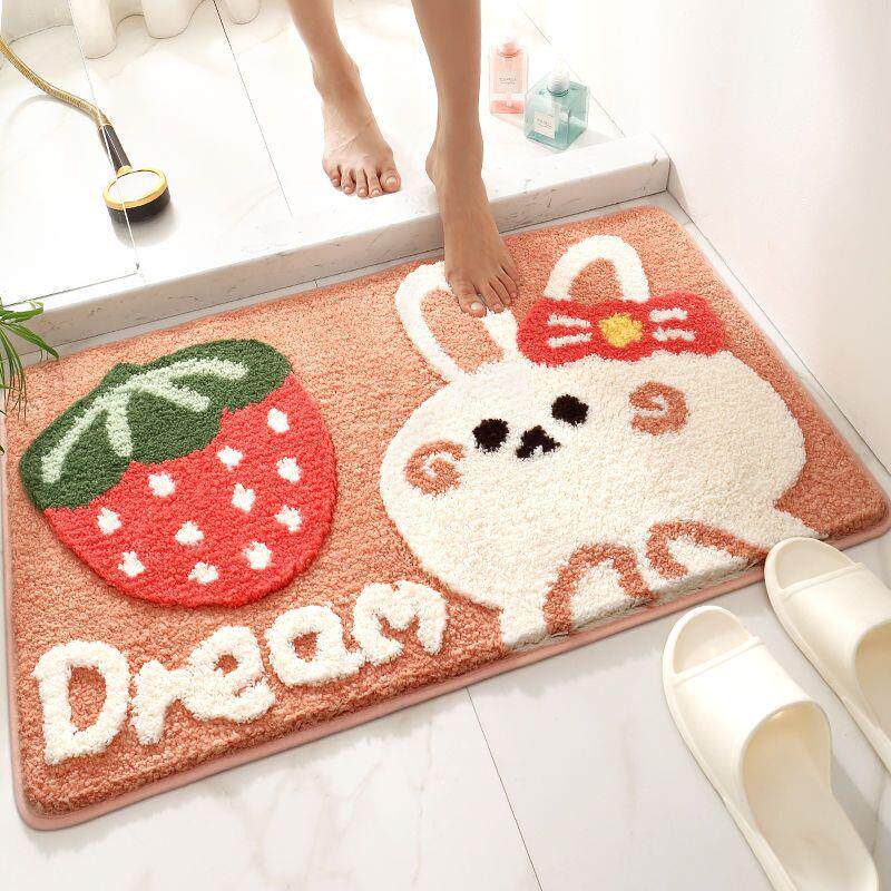 Absorbent floor mats, household toilet door mats, cute bathroom foot mats, carpet door mats, entrance bathroom anti-slip mats