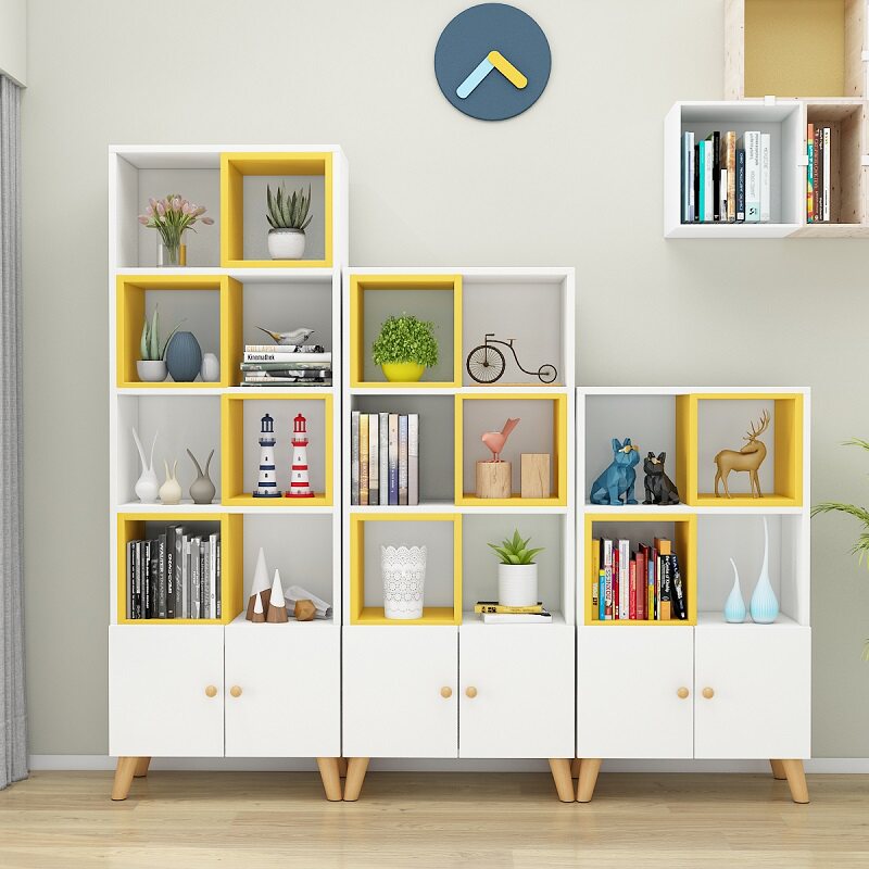 Children's bookshelves landing small bookcase Toy Containing shelves Kindergarten Dwarf Cabinet Classroom Composition Student Bookshelves With Doors