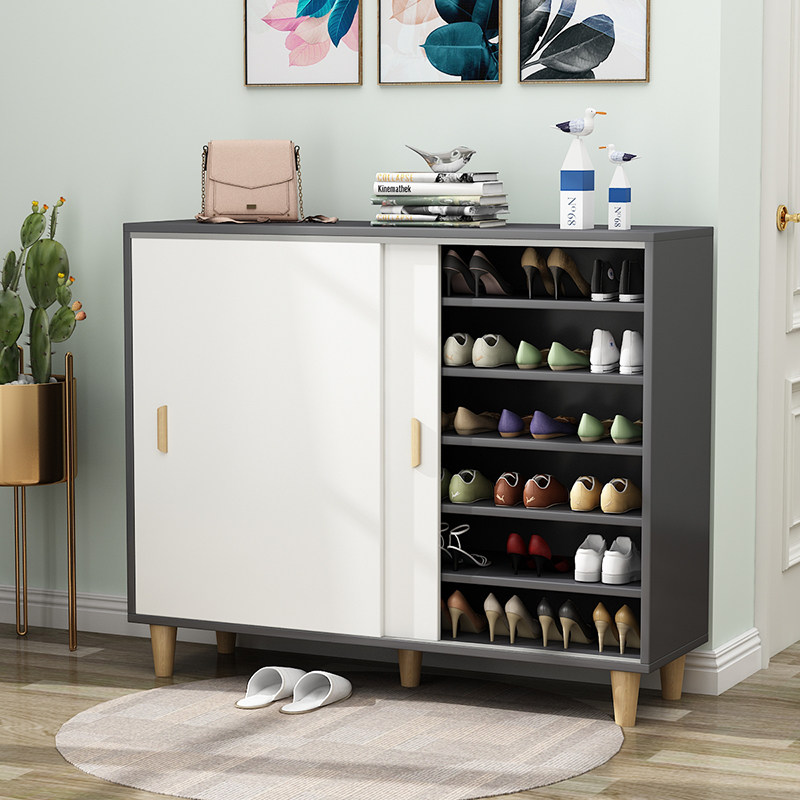 Nordic Shoe Cabinet Doorway Provincial Space Large Capacity Multilayer Dust Resistant Shoe Rack Floor Entrance Door Hall Xuanguan Ramen