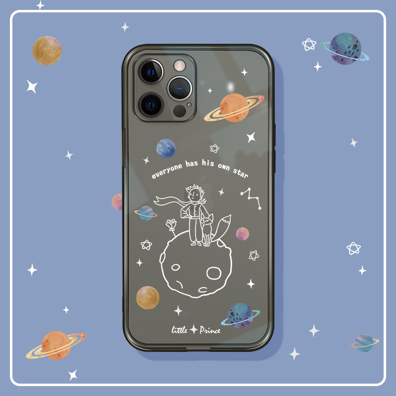 Suitable for Apple 13 mobile phone protective shell iPhone 12 Planet 11 Little Prince Pro net red max personality mini tide x niche xr transparent xsmax all-inclusive 7 soft 8p