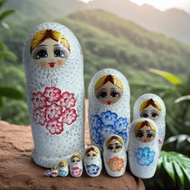 Childrens gift for girlfriend Russian matryoshka doll activity hand-painted high-end 10-layer engraved paint girl pattern