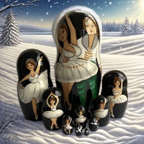 Creative ice and snow seven-layer basswood high-end Internet celebrity Russian matryoshka doll painted 10-layer hand-painted branded and baked paint color