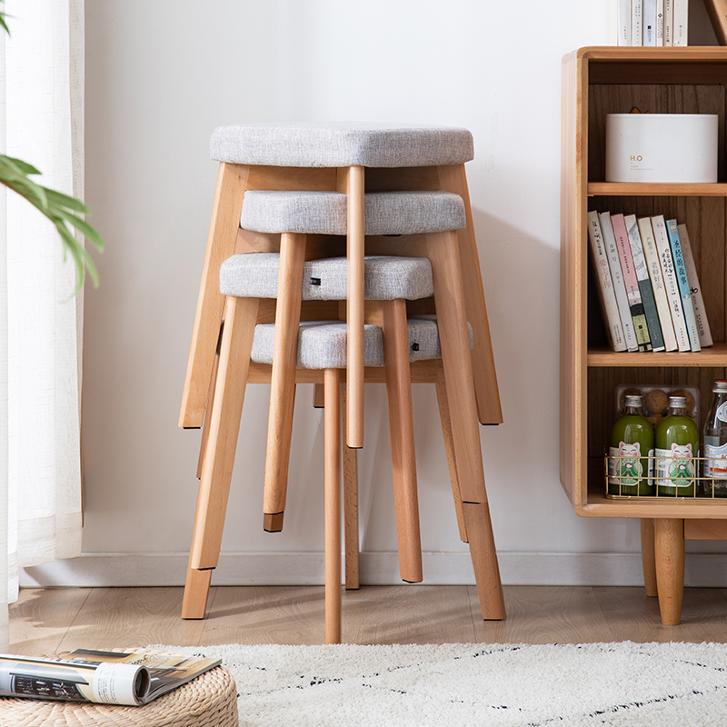 Cloth Art Bench Stackable Benches Home Dining Stool Brief short stool Bench Sofa Stool adult Makeup Stool Solid Wood Stools