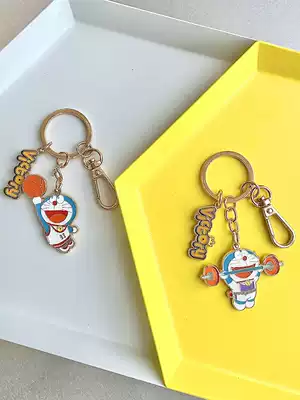 Doraemon metal Keychain Car keychain men and women Cartoon creative waist hanging simple schoolbag pendant