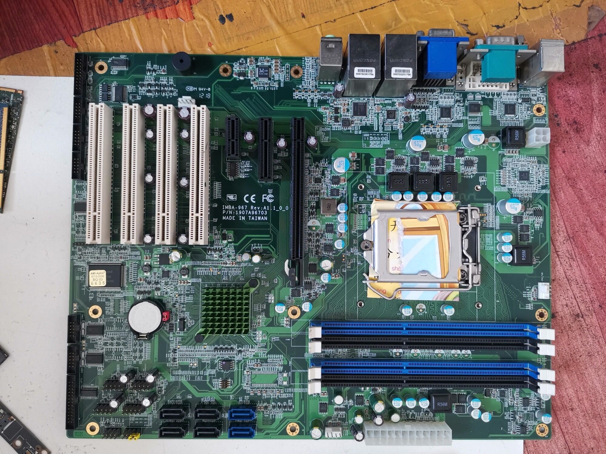 Research and control main board IMBA-967 Rev :A1 1_0_0 dual network port