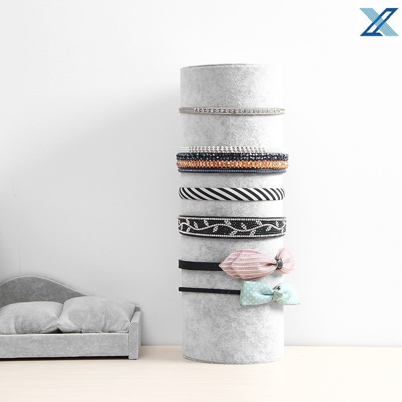Hairband storage artifact Hairpin jewelry rack Household hair ring Hair ring headdress display shelf Children's vertical suede