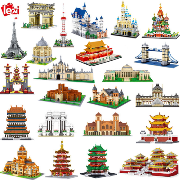 Domestic building blocks for adults assembled with tiny particles