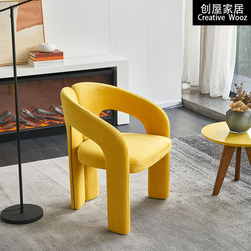 Designer Casual Chair Profiled extremely simple chair-like board Sofa Chair Suede Boutique Dresser Chair Modern Dining Chair Tea Drinking