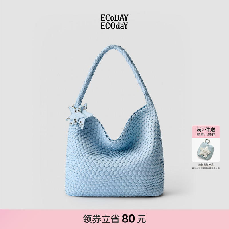 Ecoday Large Woven Bag Blue Large Capacity Tote Bag Women's Commuter Shoulder Crossbody Handbag Ecoday Large Woven Bag Blue Large Capacity Tote Bag Women's Commuter Shoulder Crossbody Handbag