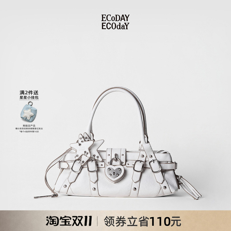 Ecoday Autumn/Winter Heart Lock Bag Pearl White Horizontal Handbag Shoulder Bag Large Capacity Women's Bag Commuter Handbag with Heart Lock Clasp Ecoday Autumn/Winter Heart Lock Bag Pearl White Horizontal Handbag Shoulder Bag Large Capacity Women's Bag Commuter Handbag with Heart Lock Clasp