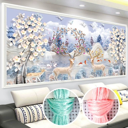 Cross -STITCH 2022 Новая линейная вышивка оленя, вышитая гостиная ручной работы, домашняя полная вышивка, вышиваемая пара любовь