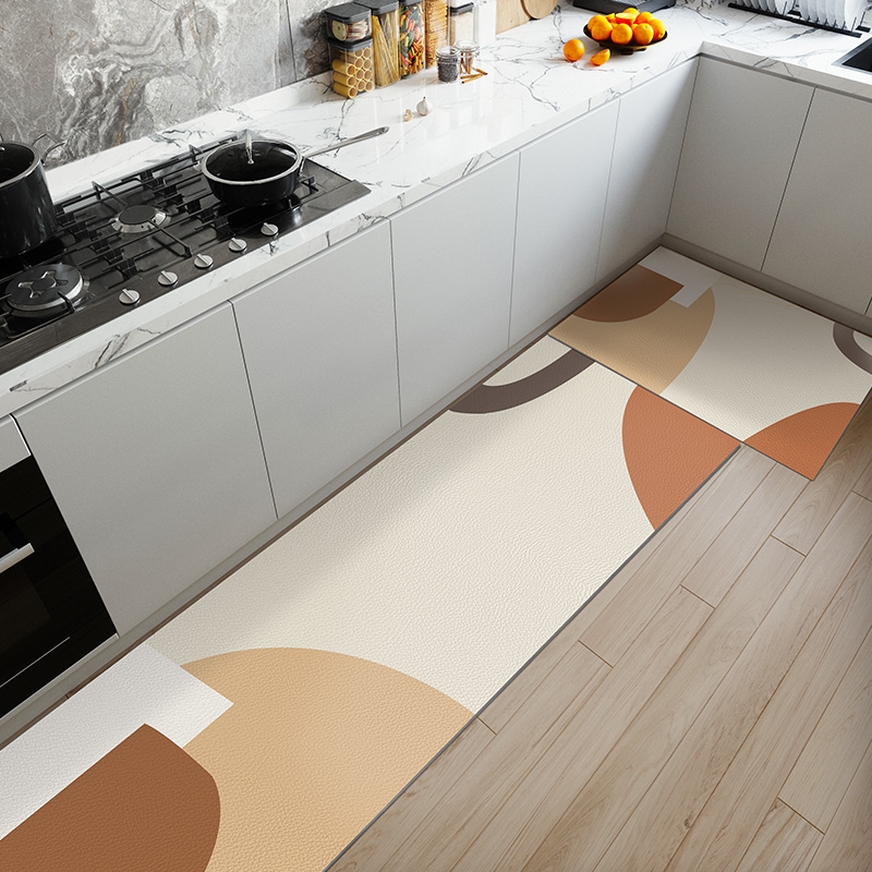 Disposable European-style minimalist kitchen strip floor mats household non-slip oil-proof pvc dirt-resistant carpet waterproof foot mats
