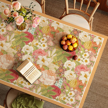 American flower dining table mat 2025 new waterproof, oil-proof, anti-scalding, free tablecloth, tea table cloth, tabletop protection pad American flower dining table mat 2025 new waterproof, oil-proof, anti-scalding, free tablecloth, tea table cloth, tabletop protection pad