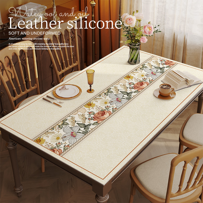 Light Luxury American-Style Table Mat, Tablecloth, Waterproof, Oil-Proof, No-Wash, High-End Coffee Table Mat, Anti-Scalding, Heat-Insulating Desktop Protection Mat