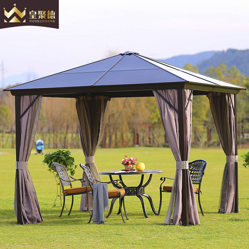 Outdoor sunshade light aluminum alloy European style Pavilion House barbecue rainproof terrace garden design courtyard leisure roof